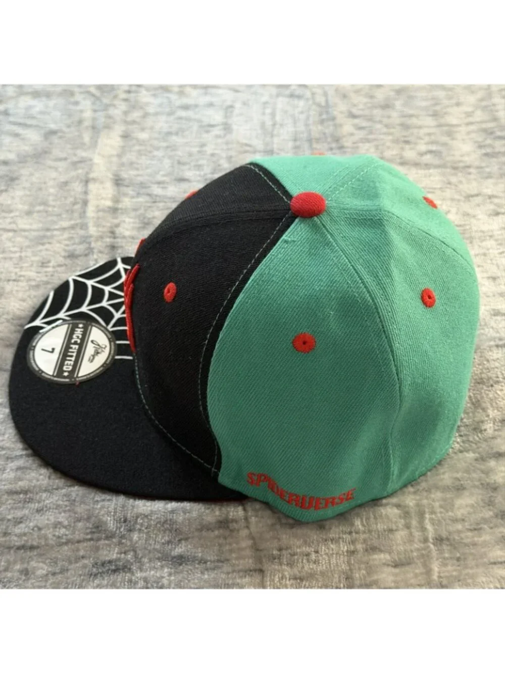Headgear Classics Spider-Man Into The Spider-Verse Fitted Hat Size 7 Teal Black